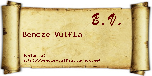 Bencze Vulfia névjegykártya